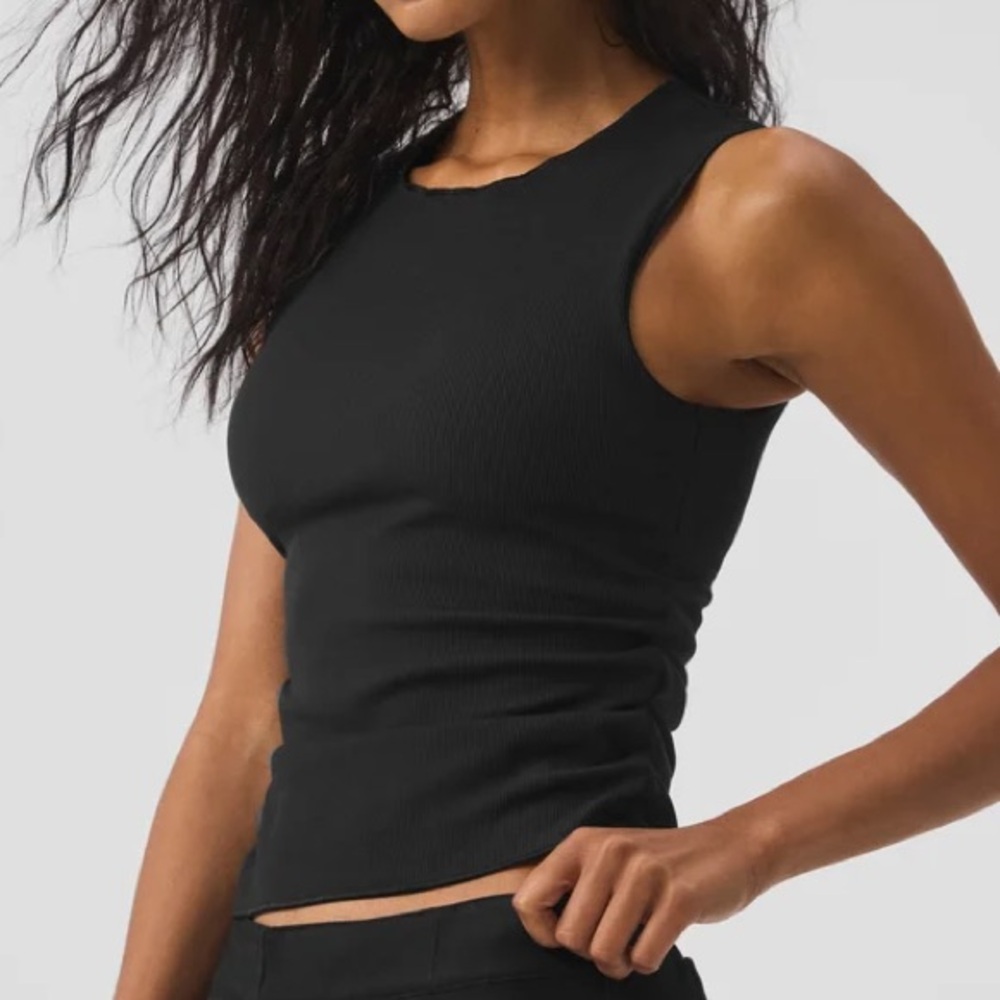 Alo Yoga Ribbed En Pointe Tank Black XS
